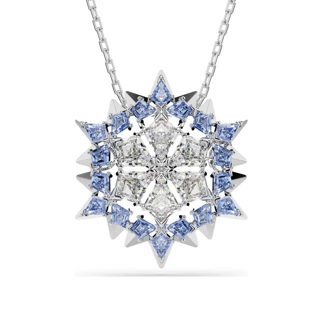 Swarovski Magic Snowflake riipus ja rintakoru, vaalea metalli ja siniset kristallit 5737619