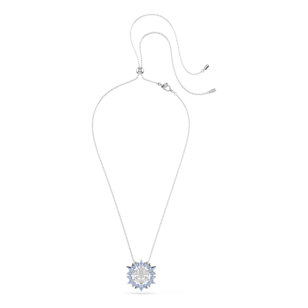 Swarovski Magic Snowflake riipus ja rintakoru, vaalea metalli ja siniset kristallit 5737619 - Image 4