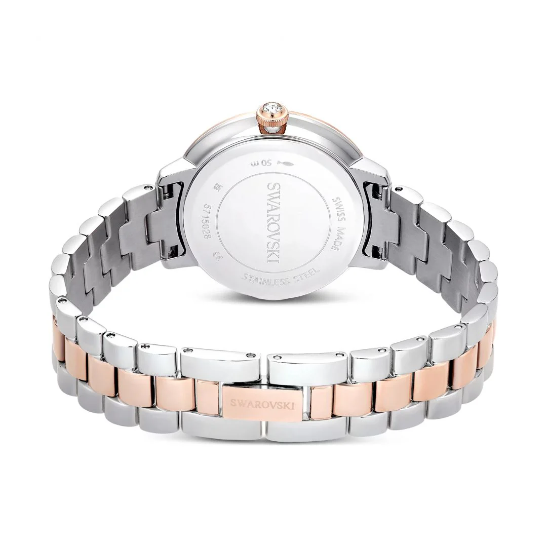 Swarovski Matrix 3-link rannekello, hopeanväri, ruusukullanväri ja kirkkaat kristallit, 5715028 - Image 6