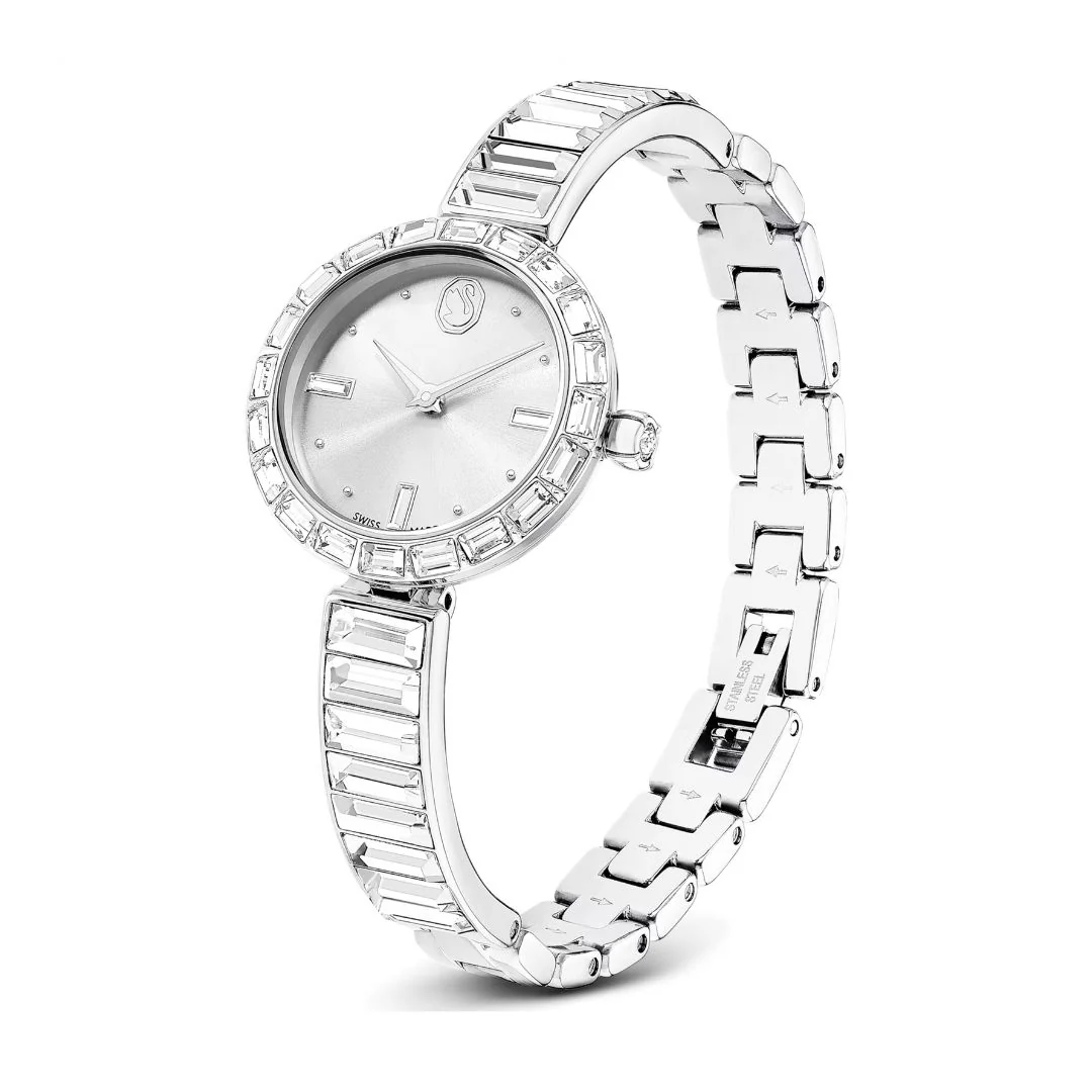 Swarovski Matrix bangle rannekello, hopeanvärinen ja kirkkaat kristallit, 5677487 - Image 3