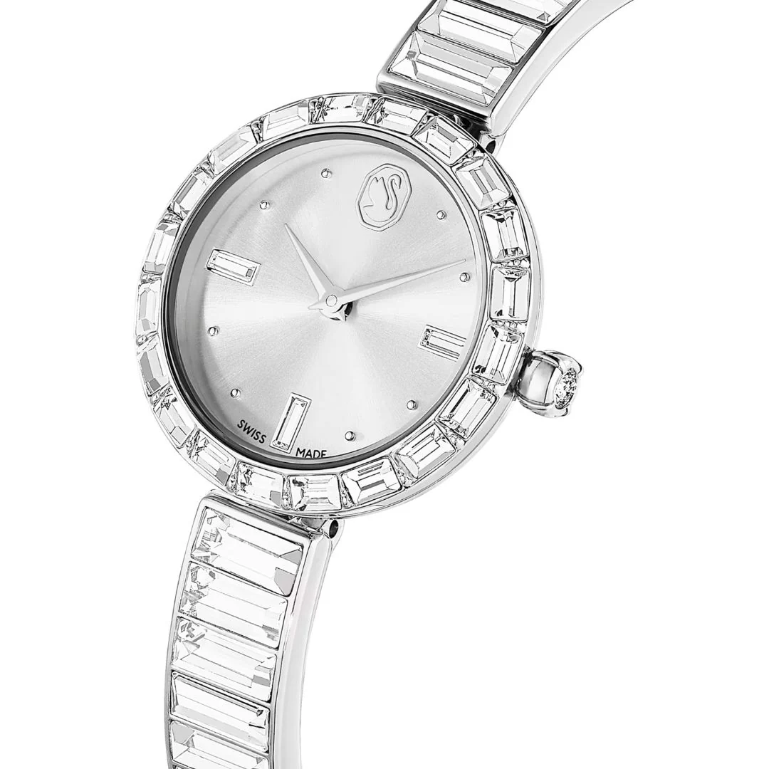 Swarovski Matrix bangle rannekello, hopeanvärinen ja kirkkaat kristallit, 5677487 - Image 4