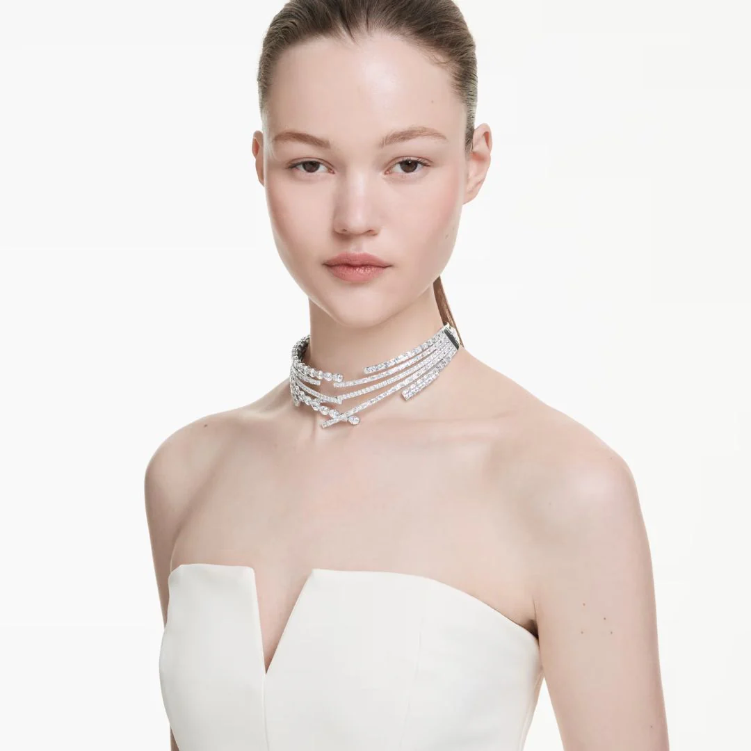 Swarovski Matrix Choker kaulakoru, vaalea metalli ja kirkkaat kristallit, 5726295 - Image 2
