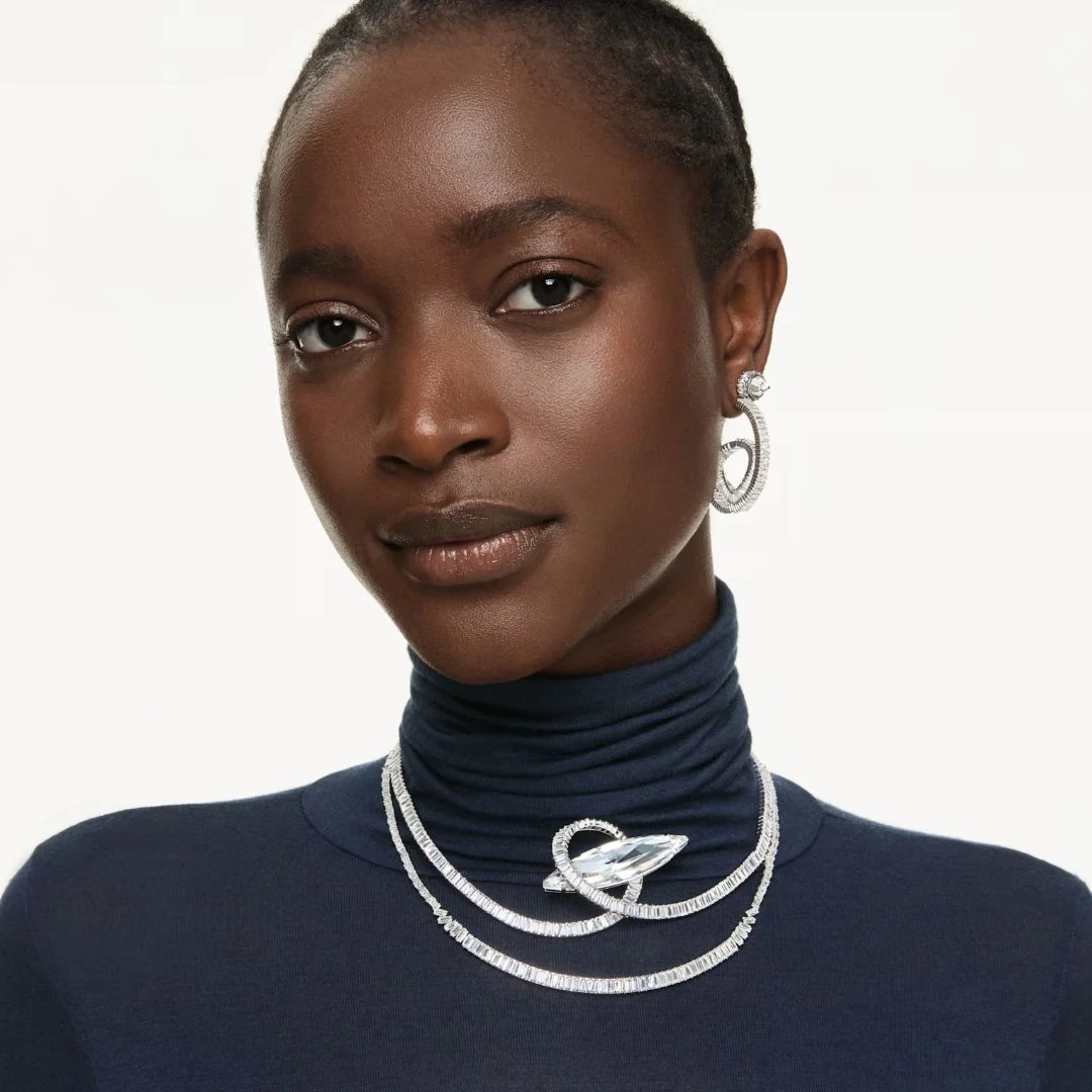 Swarovski Matrix Choker kaulakoru, vaalea metalli ja kirkkaat kristallit, 5727039 - Image 2
