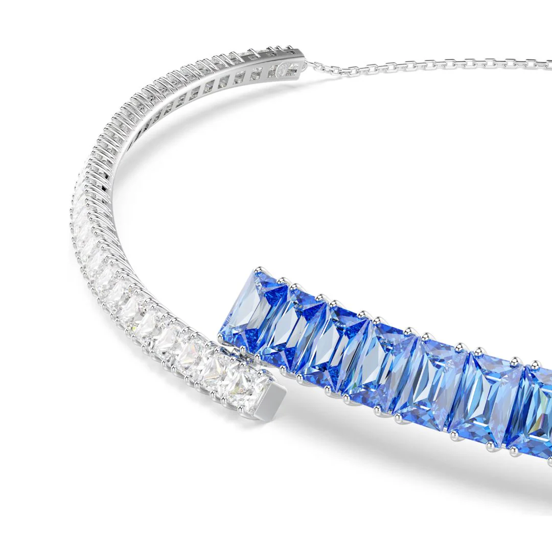 Swarovski Matrix Choker kaulakoru, vaalea metalli, siniset ja kirkkaat kristallit, 5722464 - Image 4