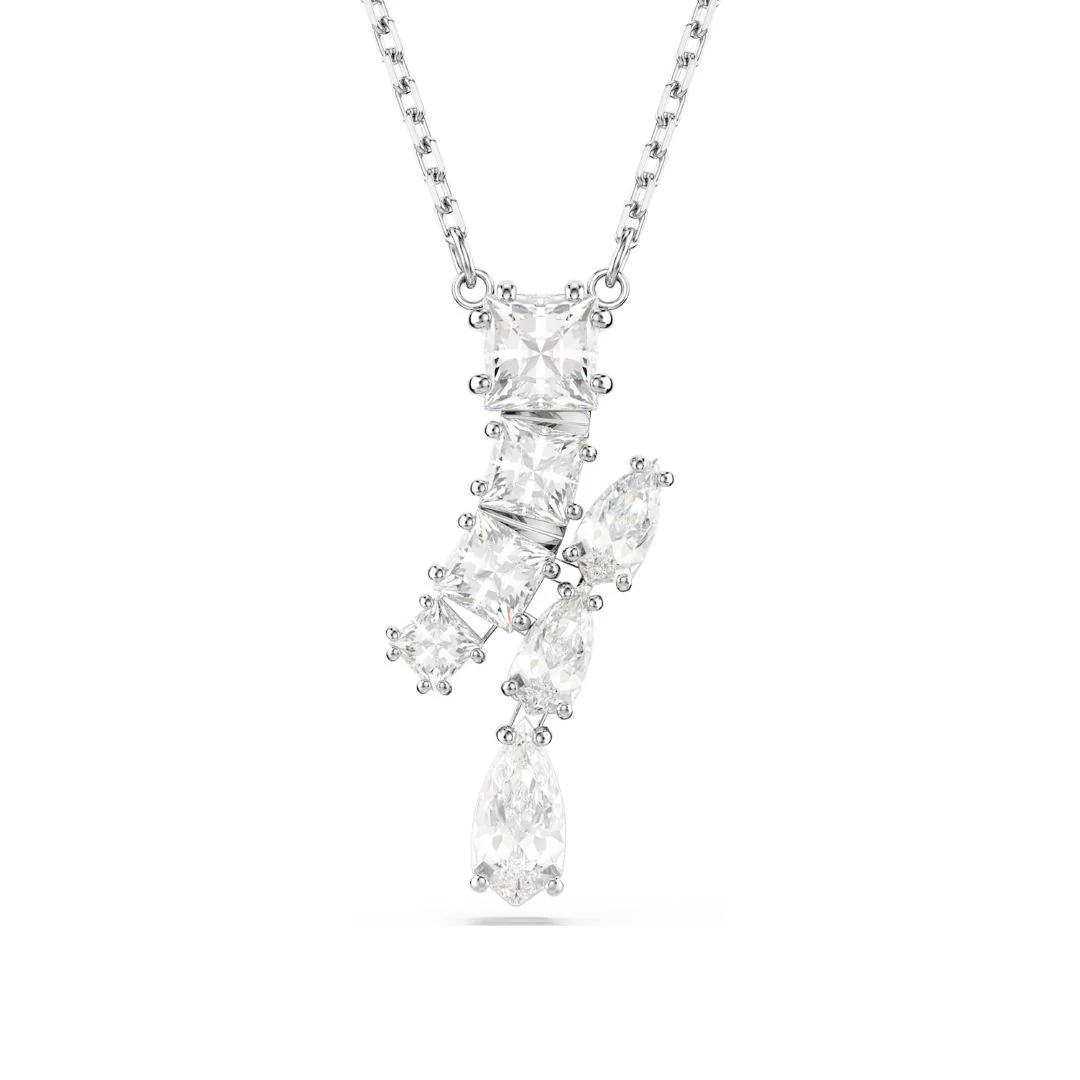 Swarovski Matrix riipus, vaalea metalli ja kirkkaat kristallit 5700420