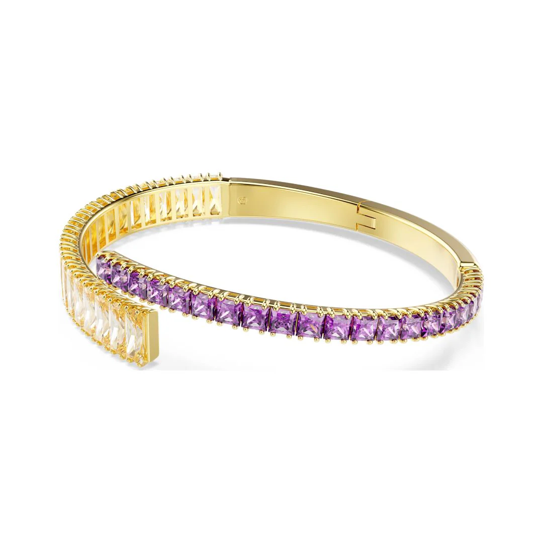 Swarovski Matrix rannerengas, keltakullanvärinen, violetit ja ruskeat kristallit - Image 2
