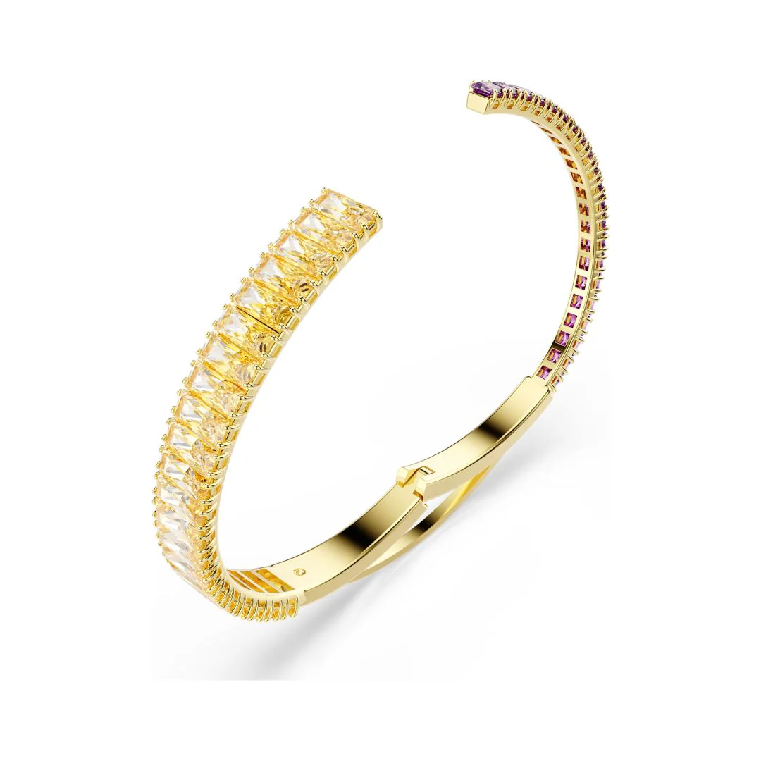 Swarovski Matrix rannerengas, keltakullanvärinen, violetit ja ruskeat kristallit - Image 3