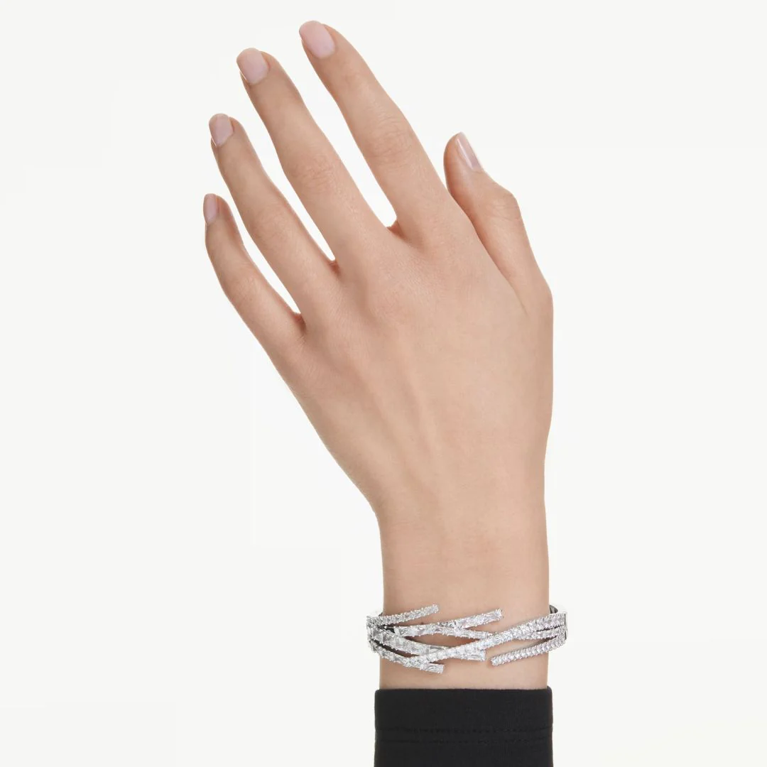 Swarovski Matrix rannerengas, vaalea metalli ja kirkkaat kristallit - Image 2