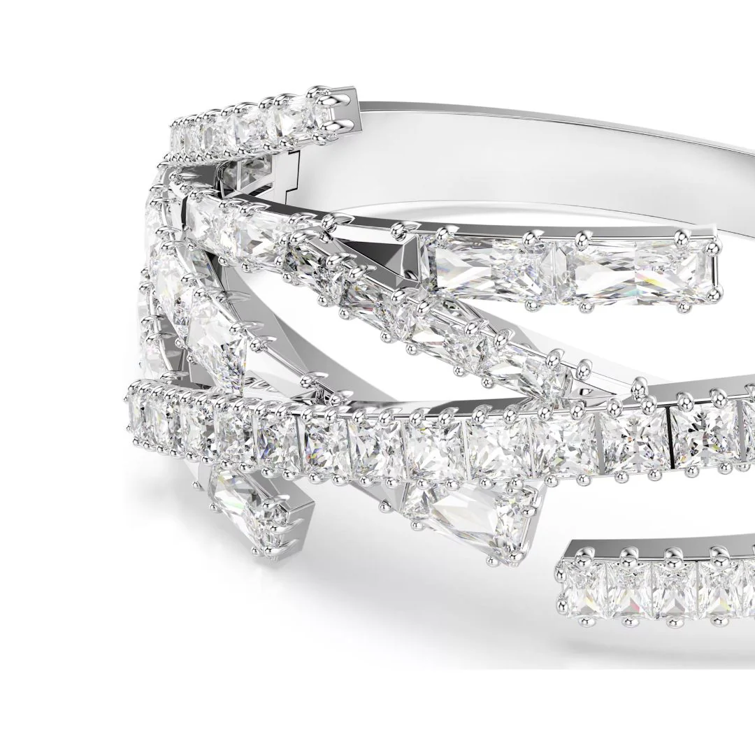 Swarovski Matrix rannerengas, vaalea metalli ja kirkkaat kristallit - Image 3