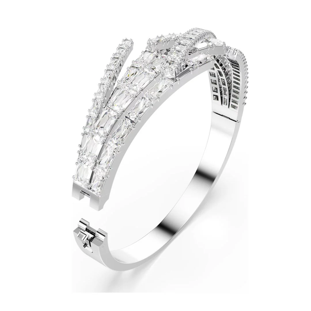Swarovski Matrix rannerengas, vaalea metalli ja kirkkaat kristallit - Image 4