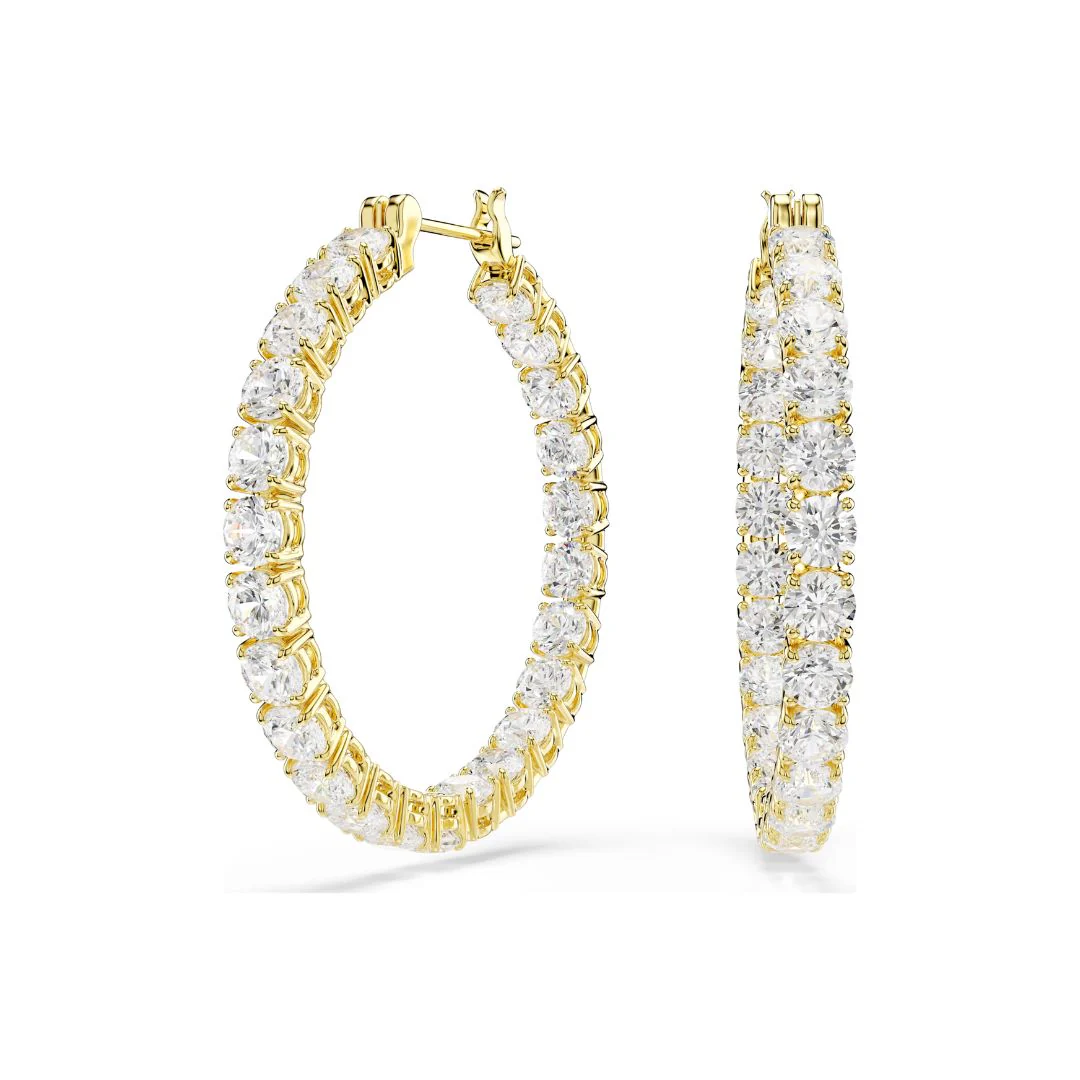 Swarovski Matrix rengaskorvakorut, keltakullattu ja kirkkaat zirkonit, 5750620