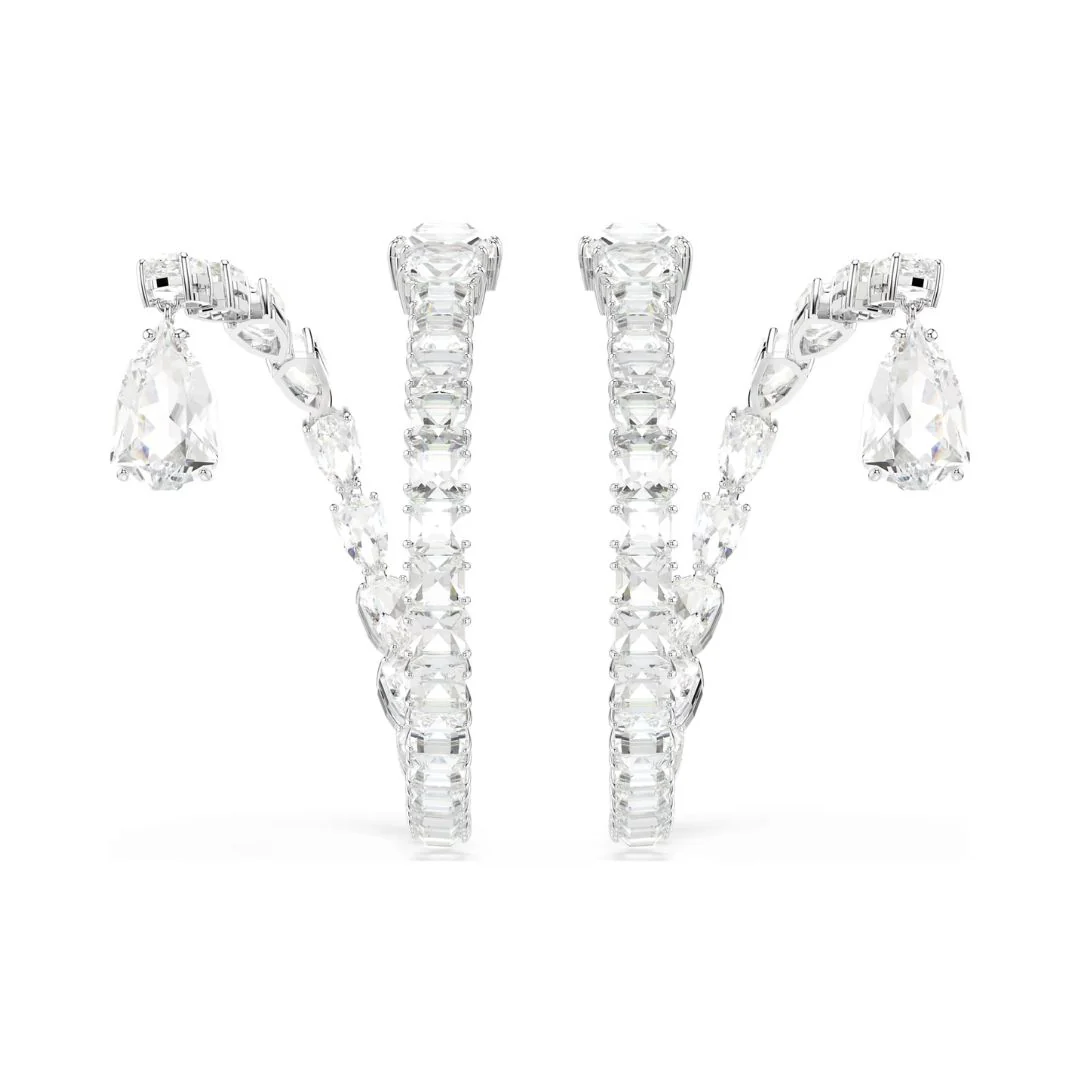 Swarovski Matrix rengaskorvakorut, vaalea metalli ja kirkkaat kristallit 5692524