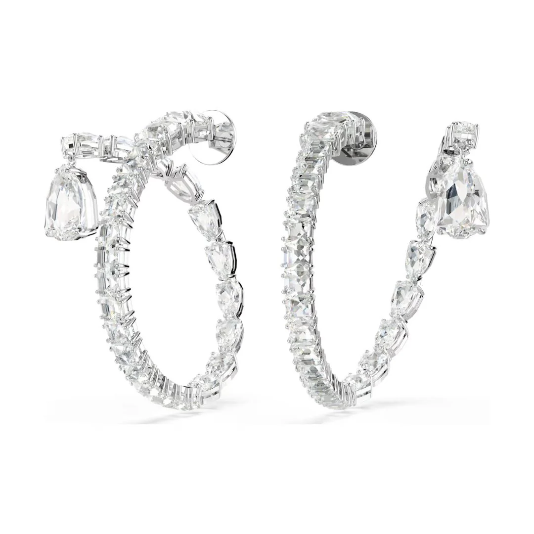 Swarovski Matrix rengaskorvakorut, vaalea metalli ja kirkkaat kristallit 5692524 - Image 3