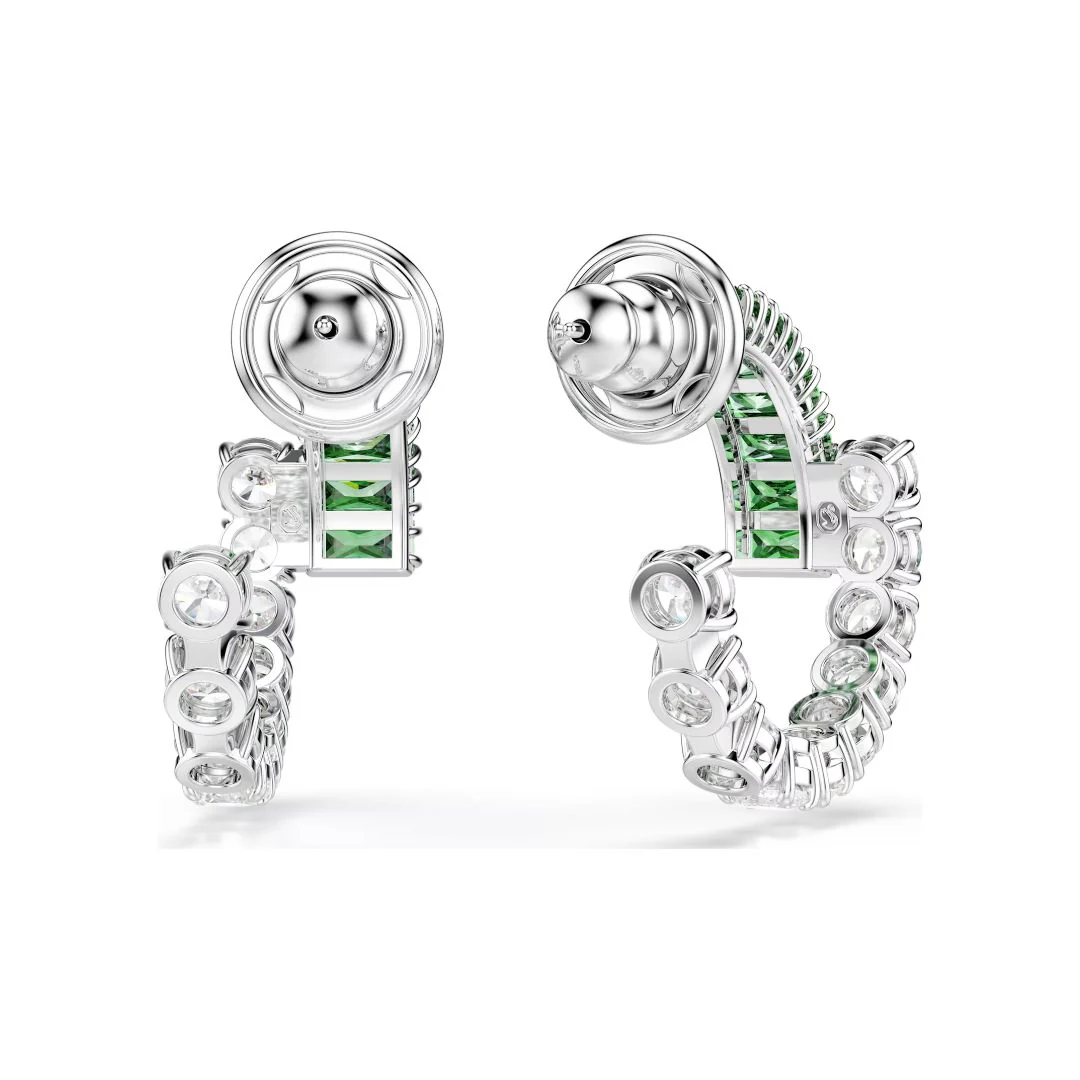 Swarovski Matrix rengaskorvakorut, vihreät ja kirkkaat zirkonit, 5732264 - Image 4