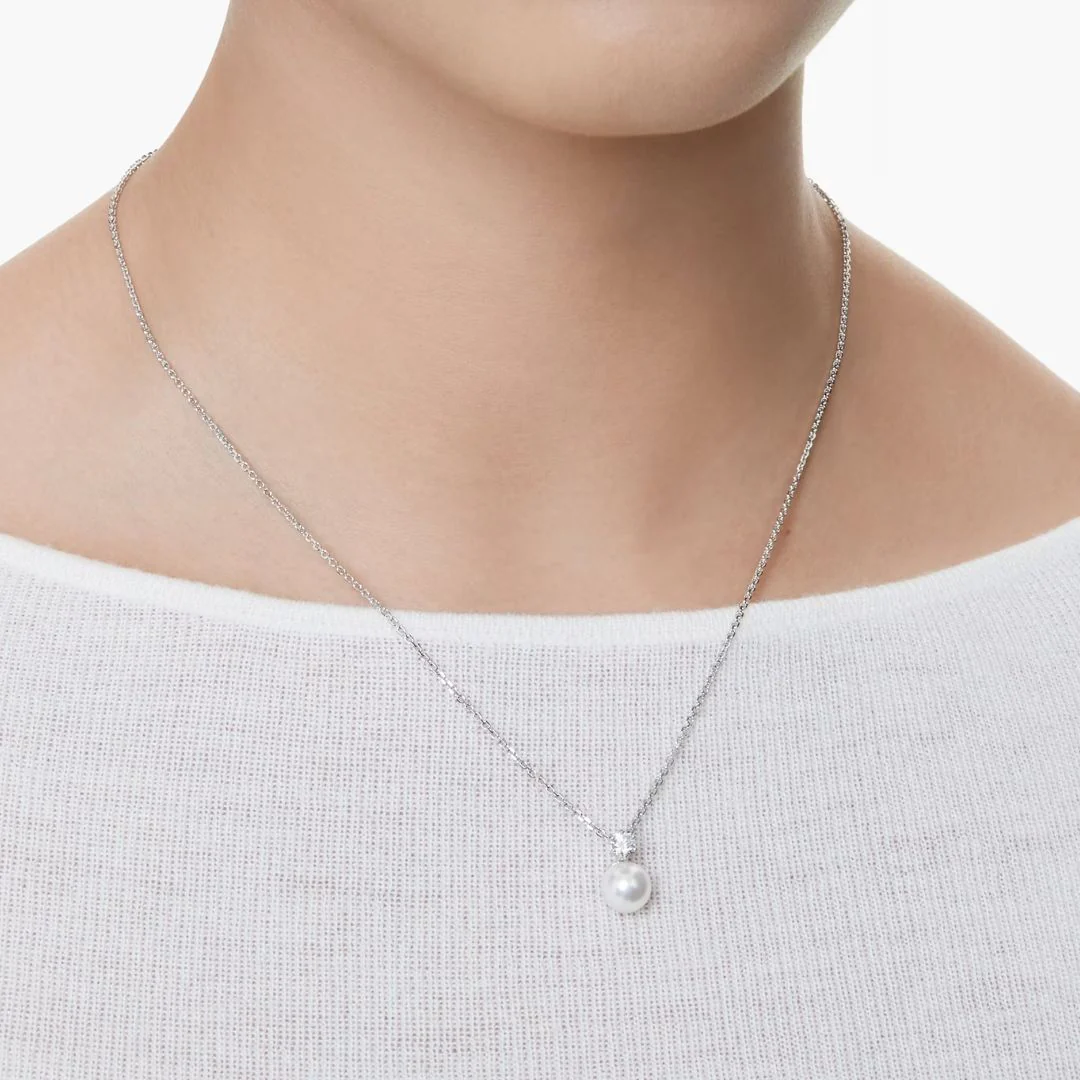 Swarovski Matrix riipus, vaalea metalli kirkkaalla kristallilla ja valkoisella helmellä 5693897 - Image 2