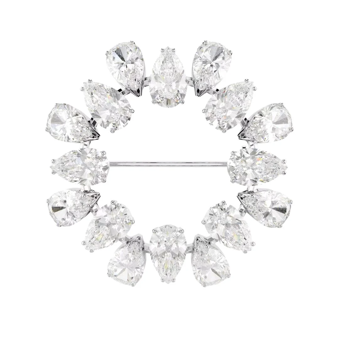 Swarovski Matrix rintakoru, vaalea metalli ja kirkkaat kristallit 5714646