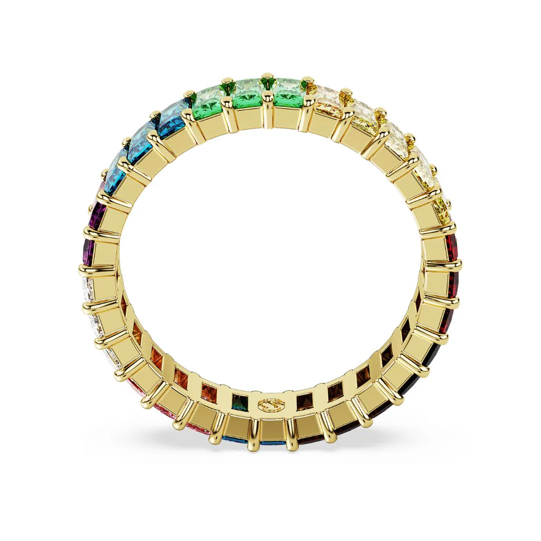 Swarovski Matrix sormus, keltakulta ja eri väriset kristallit, 5686632 - Image 3
