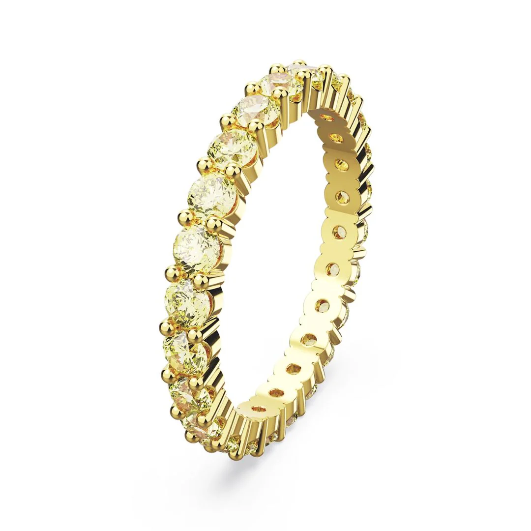 Swarovski Matrix sormus, keltakulta ja keltaiset kristallit, 5658666