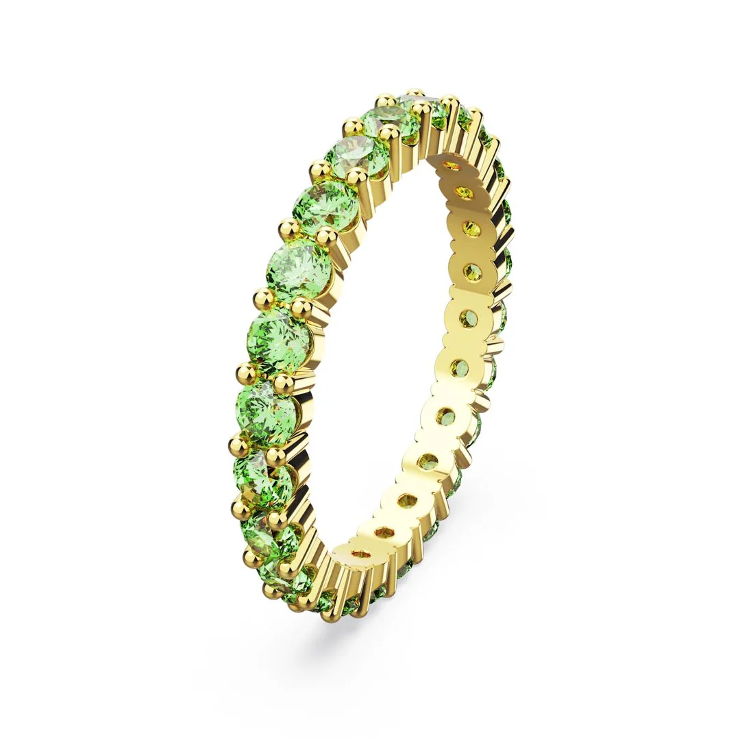Swarovski Matrix sormus, keltakulta ja vihreät kristallit, 5658660