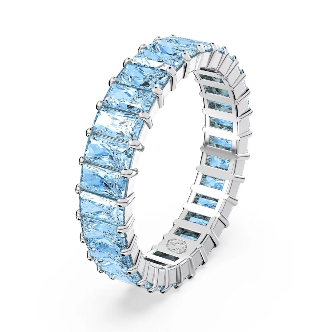 Swarovski Matrix sormus, vaalea ja siniset kristallit, 5661908