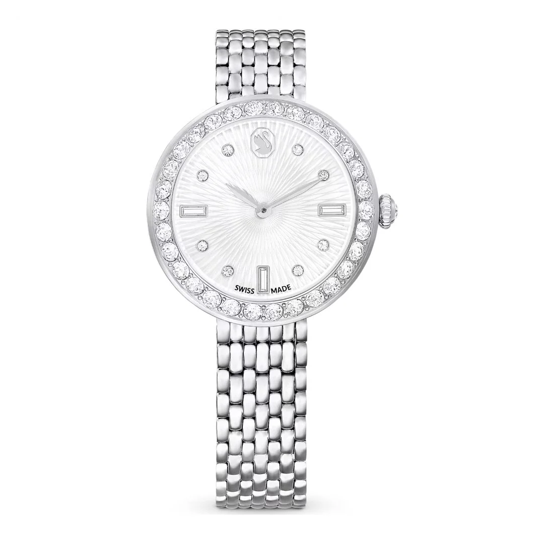 Swarovski Matrix tennis 7-link rannekello, hopeanväri ja kirkkaat kristallit, 5673022