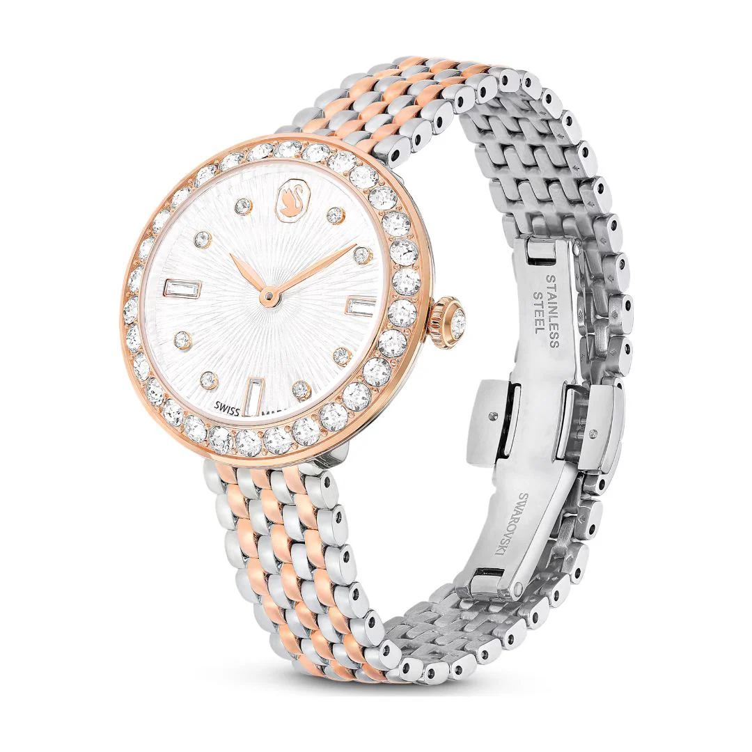Swarovski Matrix tennis 7-link rannekello, ruusukullanväri, hopeanväri ja kirkkaat kristallit, 5672971 - Image 3