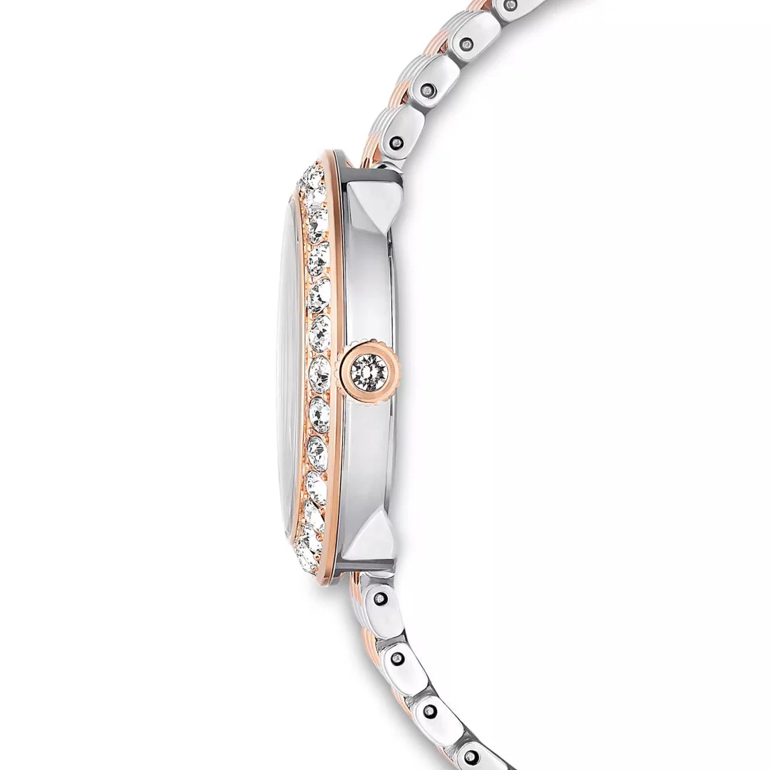 Swarovski Matrix tennis 7-link rannekello, ruusukullanväri, hopeanväri ja kirkkaat kristallit, 5672971 - Image 6