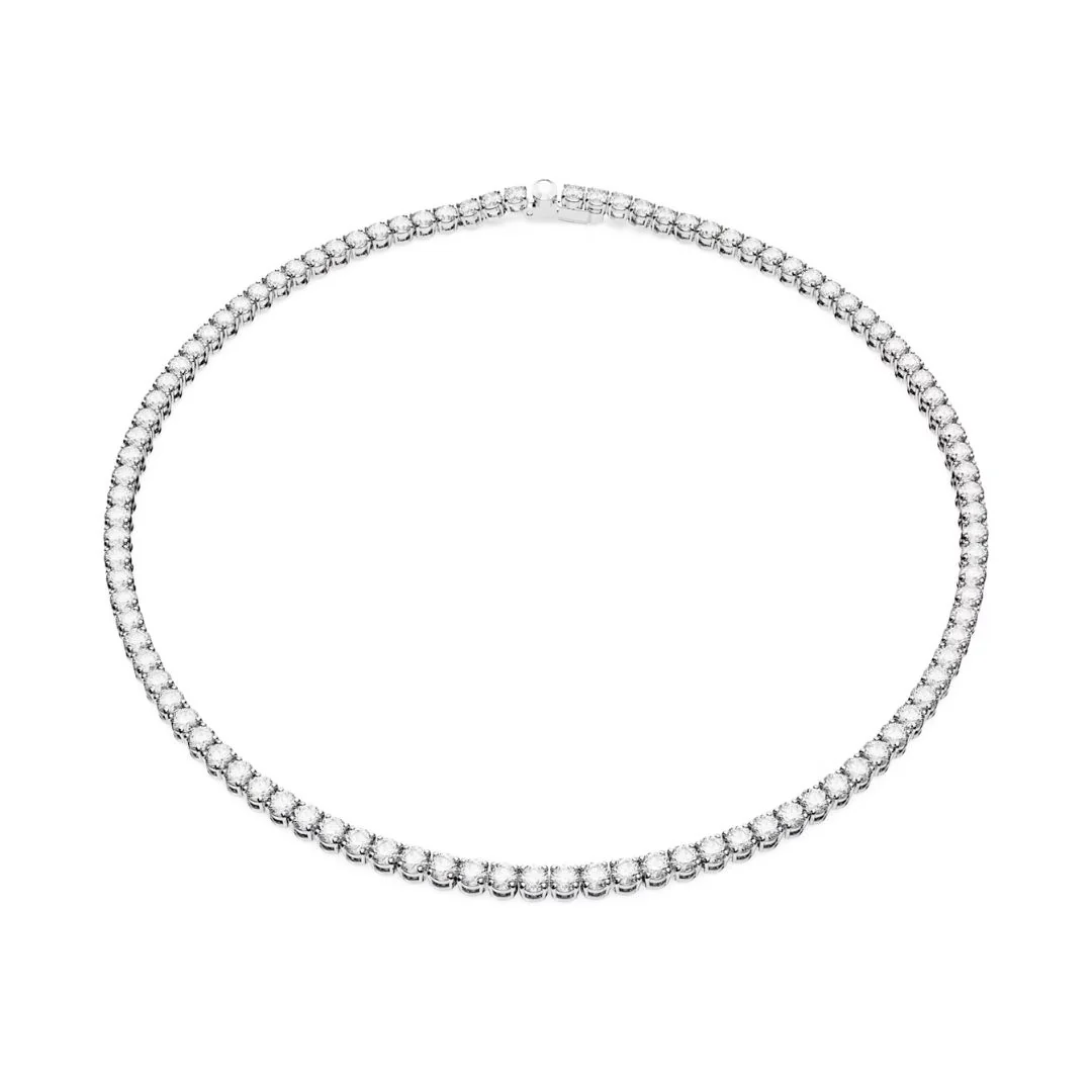 Swarovski Matrix Tennis kaulakoru, vaalea metalli ja kirkkaat kristallit