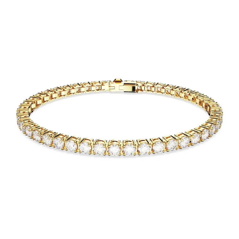 Swarovski Matrix Tennis rannekoru, keltakullan värinen ja kirkkaat kristallit