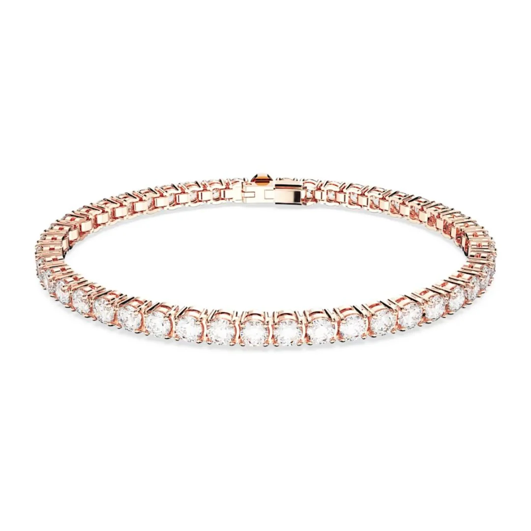 Swarovski Matrix Tennis rannekoru, ruusukullan värinen ja kirkkaat kristallit