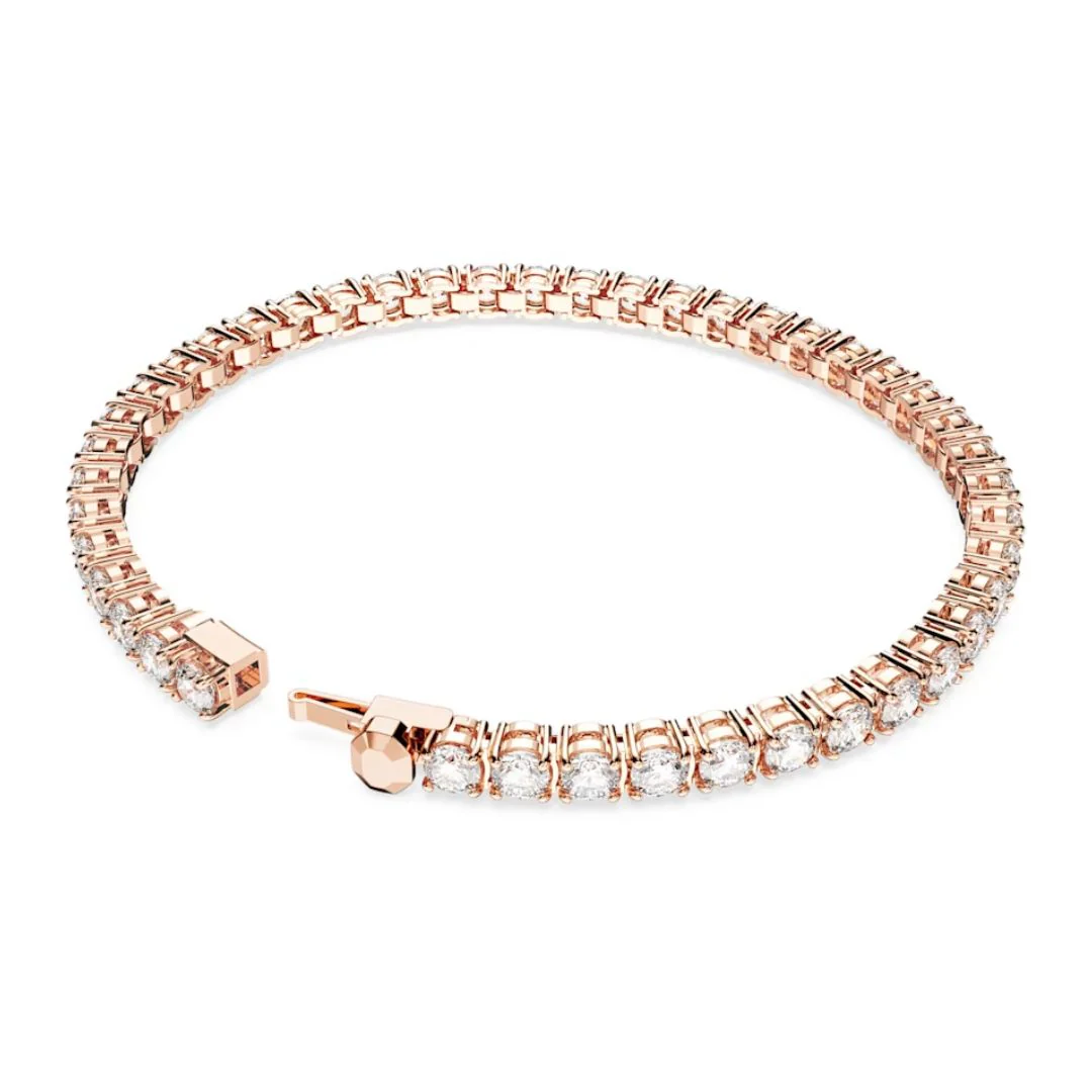 Swarovski Matrix Tennis rannekoru, ruusukullan värinen ja kirkkaat kristallit - Image 3