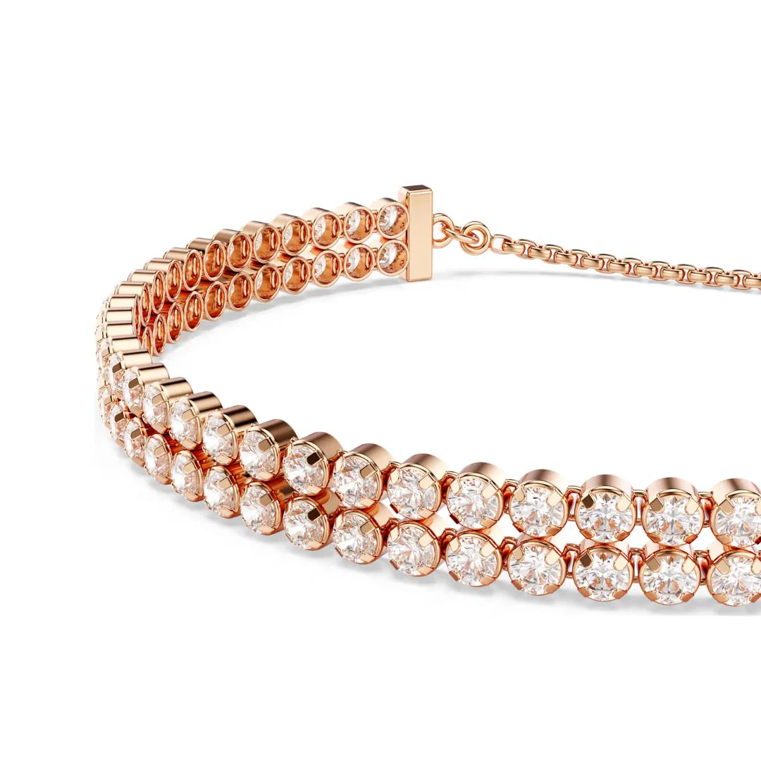 Swarovski Matrix Tennis rannekoru, ruusukullanväri ja kirkkaat kristallit, 5677823 - Image 3