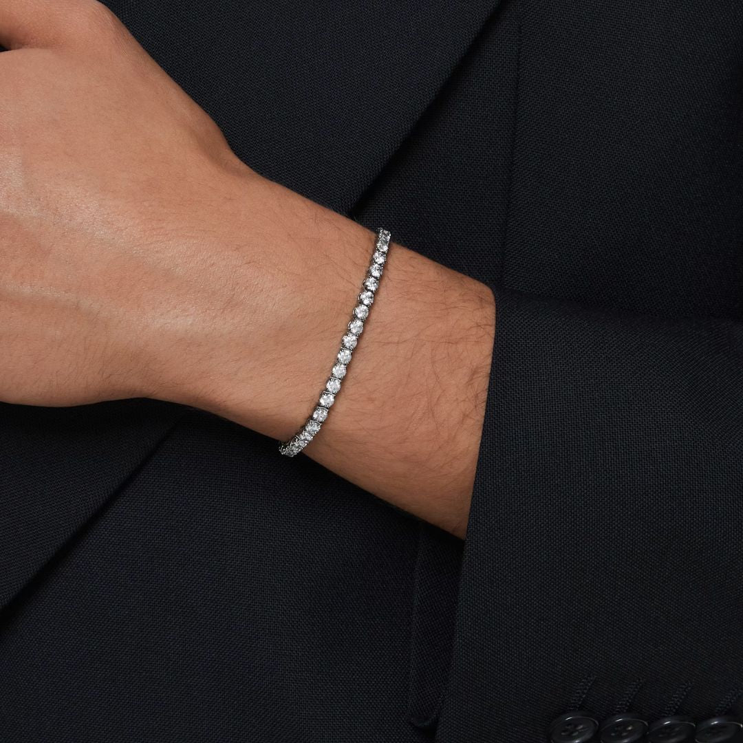 Swarovski Matrix Tennis rannekoru, tumma metalli ja kirkkaat kristallit - Image 4