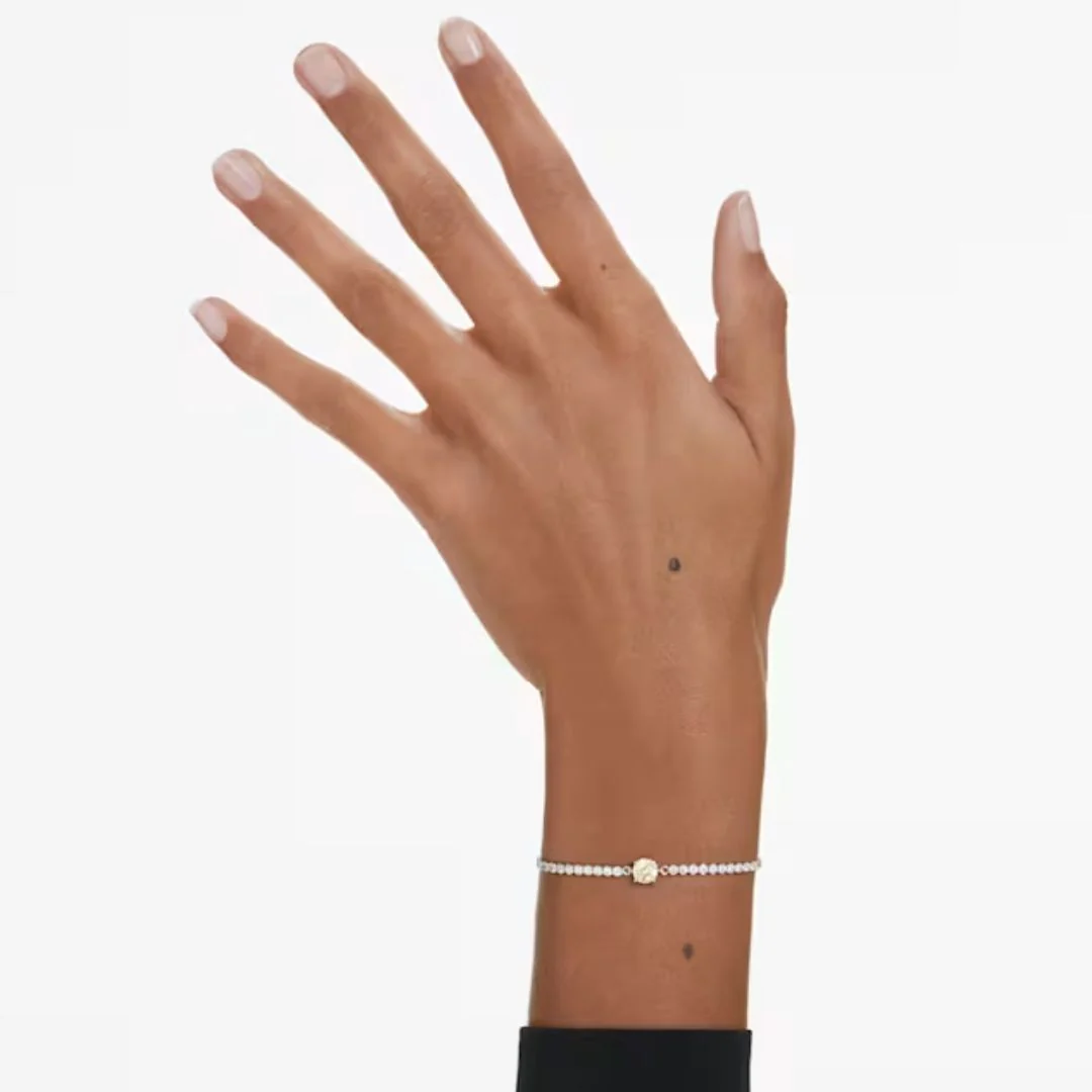 Swarovski Matrix Tennis rannekoru, vaalea metalli kirkkailla kristalleilla ja keltaisella zirkonilla 5690694 - Image 3