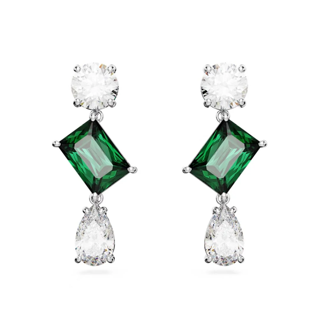 Swarovski Mesmera korvakorut, vaalea metalli kirkkailla ja vihreillä kristalleilla, 5665878