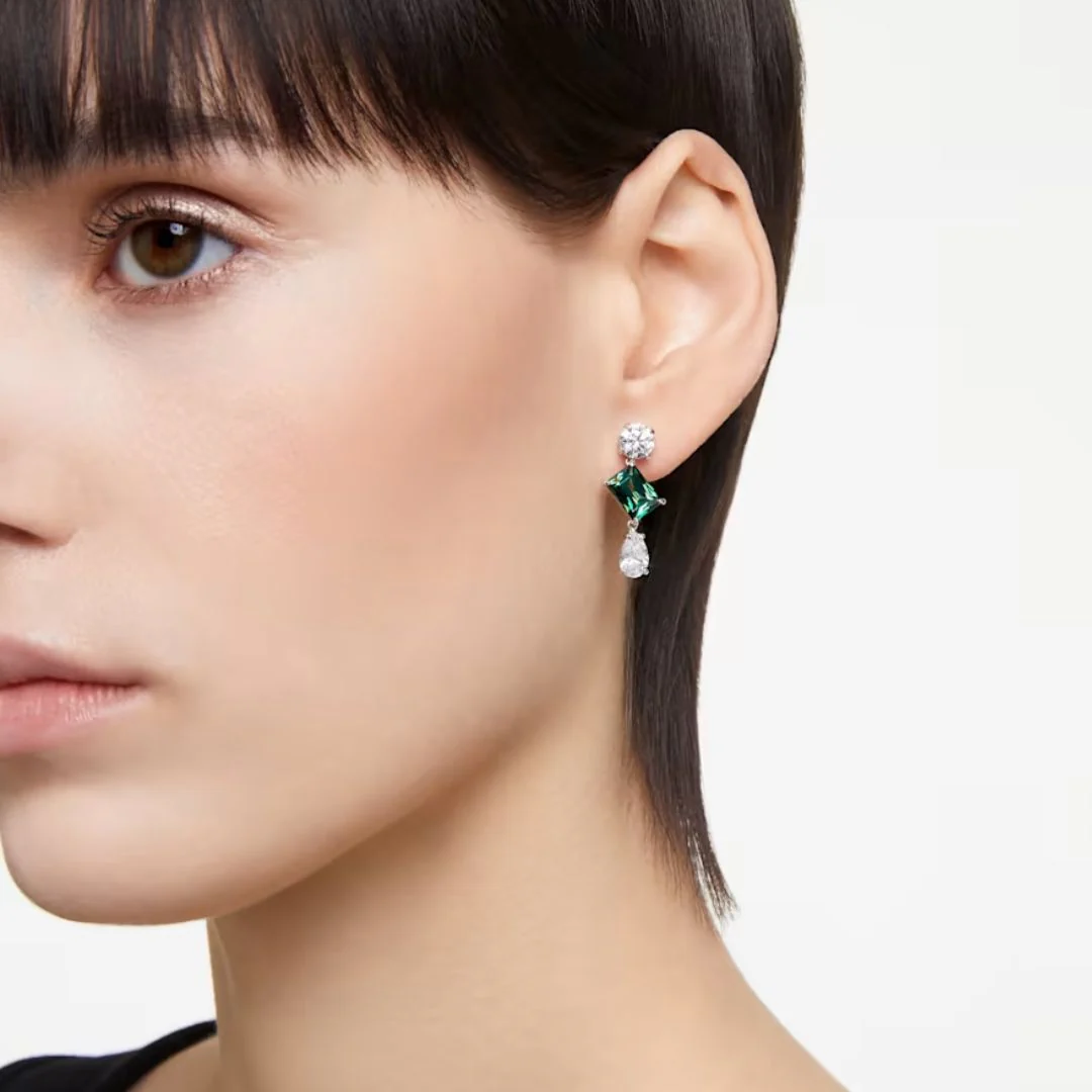 Swarovski Mesmera korvakorut, vaalea metalli kirkkailla ja vihreillä kristalleilla, 5665878 - Image 3