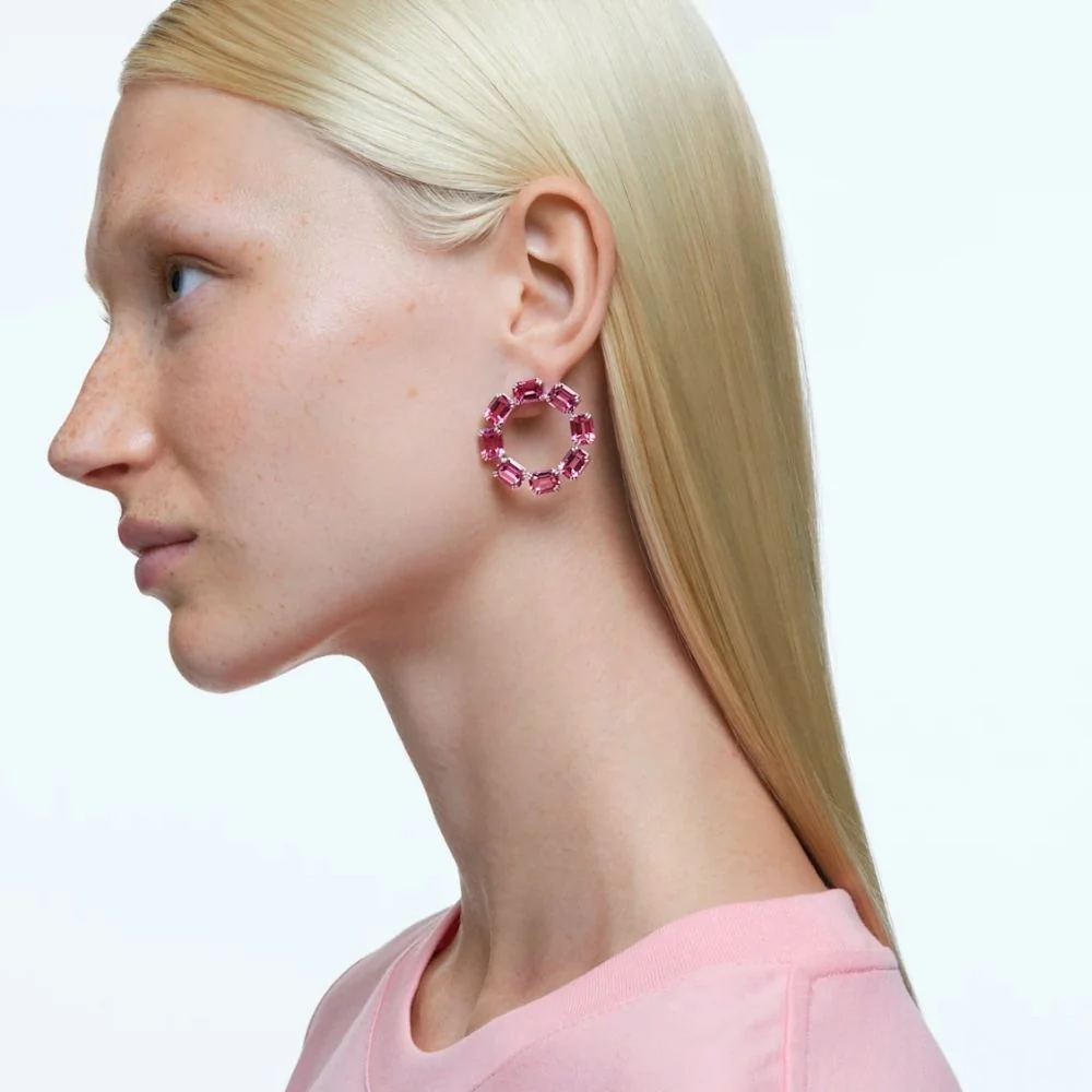 Swarovski Millenia Circle korvakorut pinkeillä kristalleilla, 5614296 - Image 3