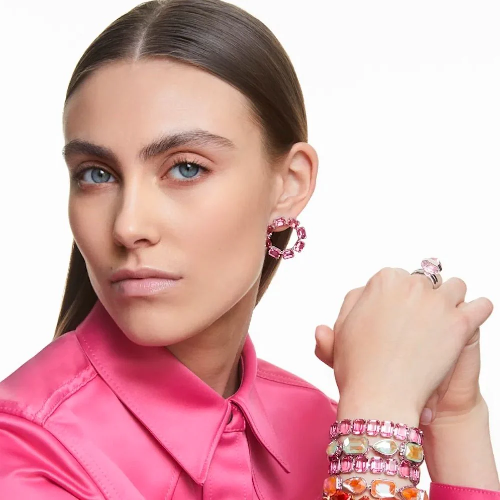 Swarovski Millenia Circle korvakorut pinkeillä kristalleilla, 5614296 - Image 4