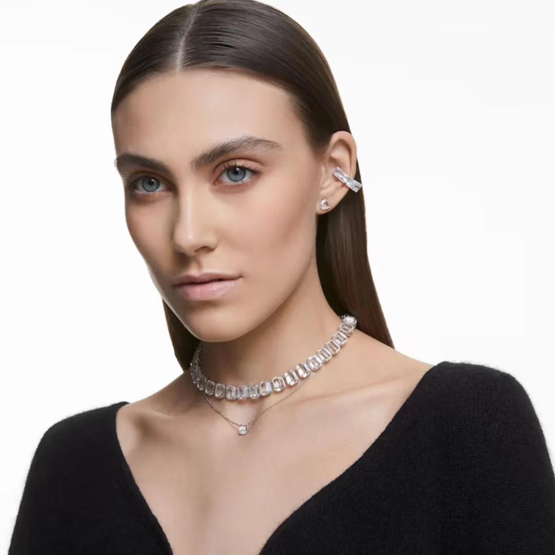 Swarovski Millenia Clip korvakorut, vaalea metalli ja kirkkaat kristallit, 5654557 - Image 2