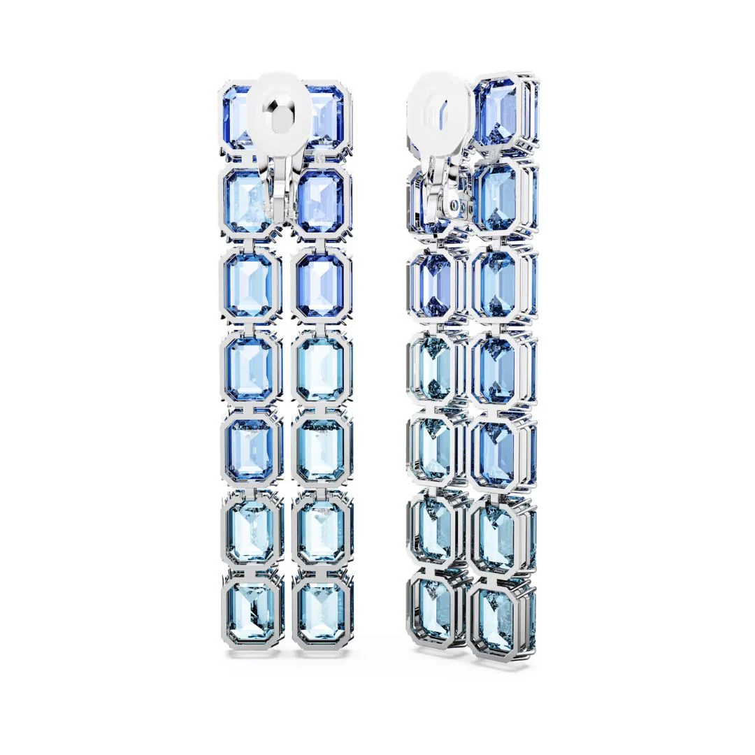 Swarovski Millenia Clip korvakorut, vaalea metalli ja siniset kristallit 5696517 - Image 4