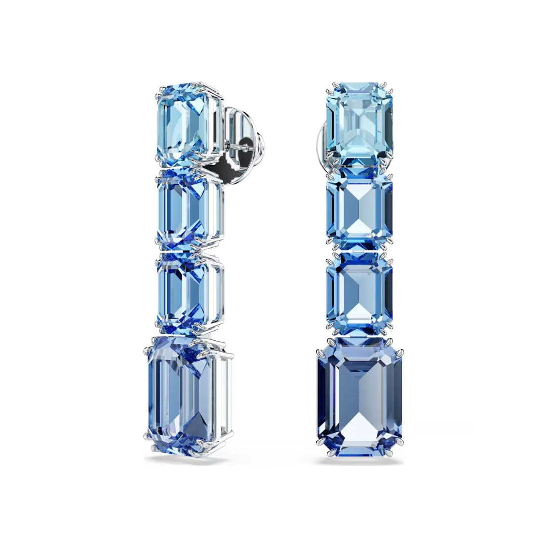 Swarovski Millenia Drop korvakorut, vaalea metalli ja siniset kristallit, 5696516 - Image 2