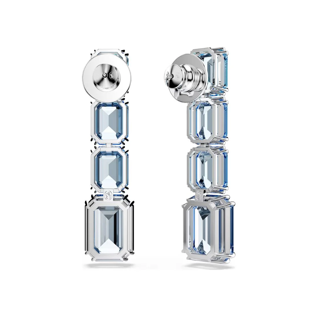 Swarovski Millenia Drop korvakorut, vaalea metalli ja siniset kristallit, 5696516 - Image 4