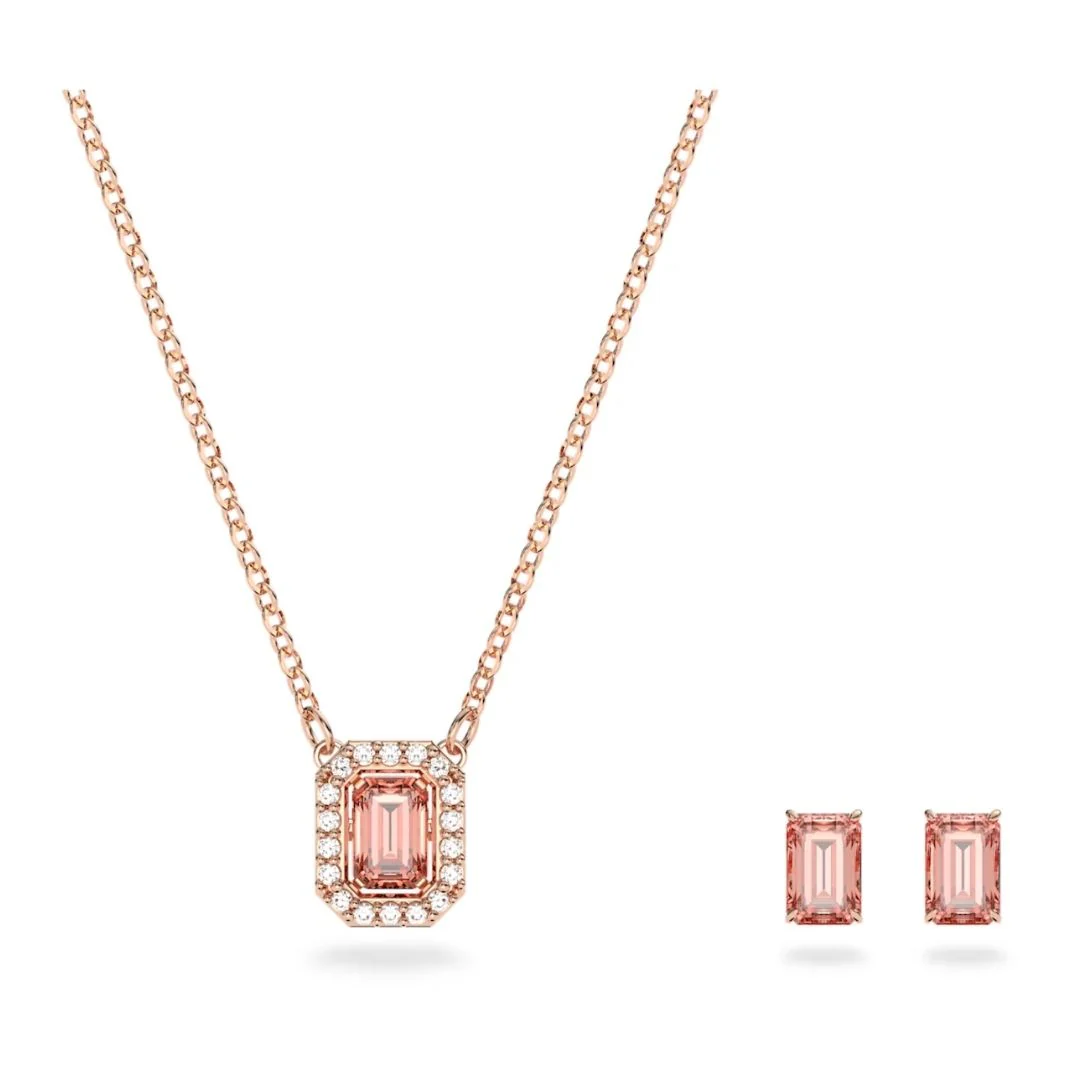 Swarovski Millenia kaulakoru ja korvakorut, ruusukullan värinen