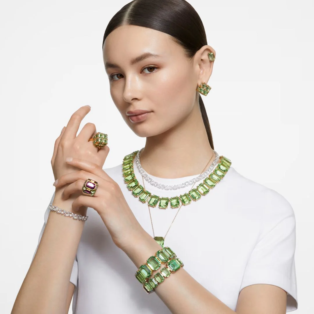 Swarovski Millenia kaulakoru, keltakullanväri ja vihreät kristallit 5714396 - Image 5