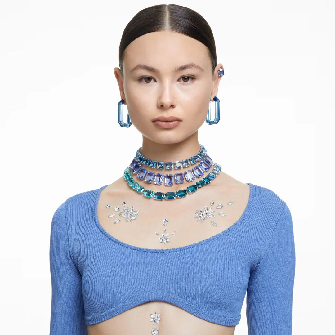 Swarovski Millenia kaulakoru, vaalea metalli ja siniset kristallit 5714397 - Image 4