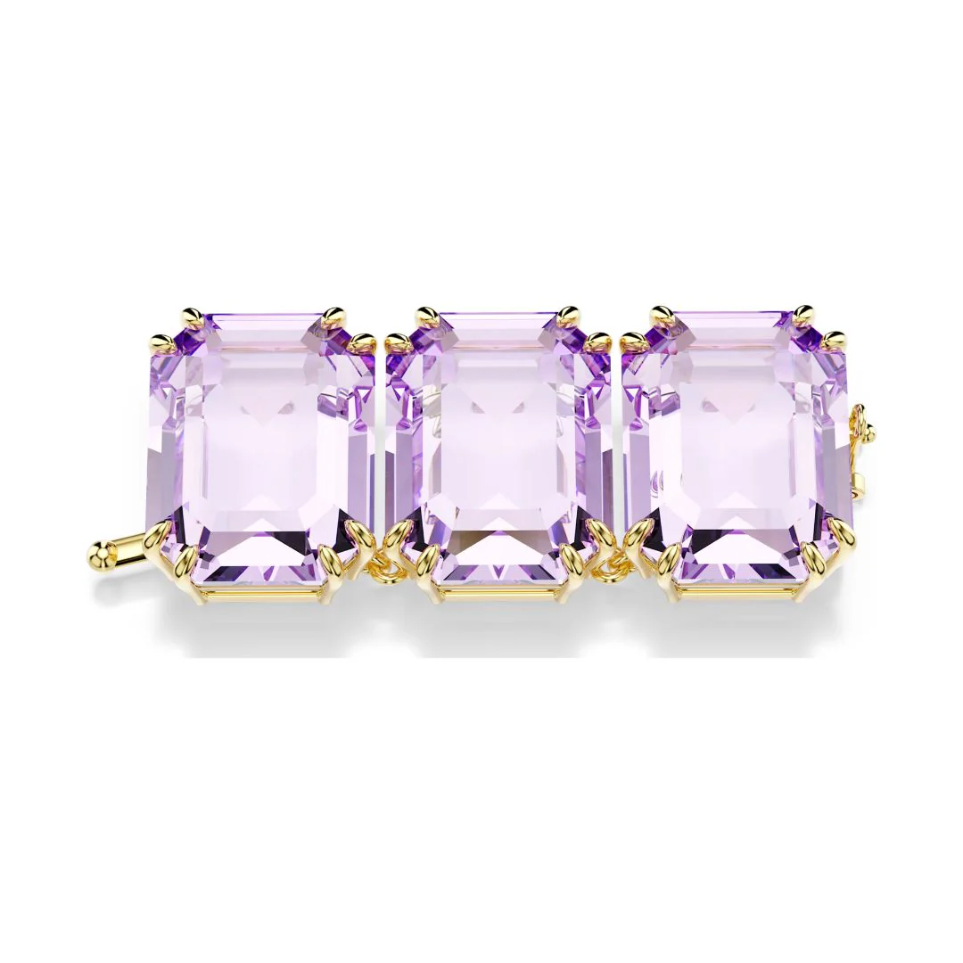 Swarovski Millenia kaulakorun jatkopala, keltakullanväri ja violetit kristallit 5730919