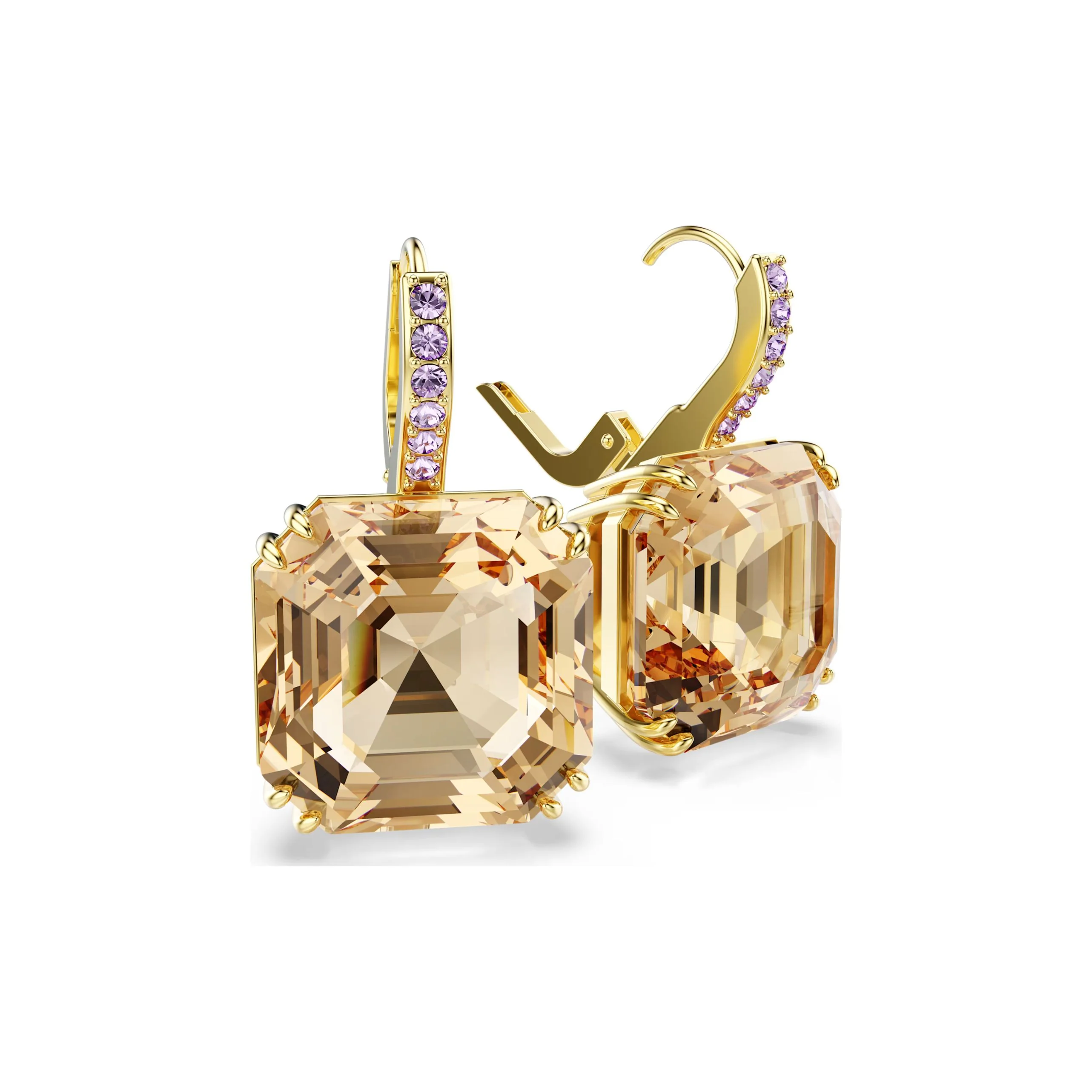 Swarovski Millenia korvakorut, keltakullanväri ja ruskeat kristallit, 5725744 - Image 2