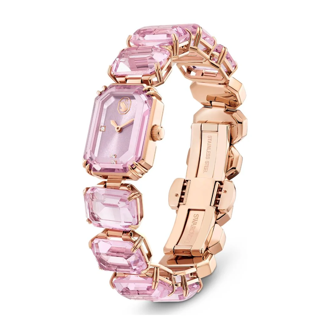 Swarovski Millenia octagon rannekello, ruusukullanvärinen ja vaaleanpunaiset kristallit, 5729843 - Image 4