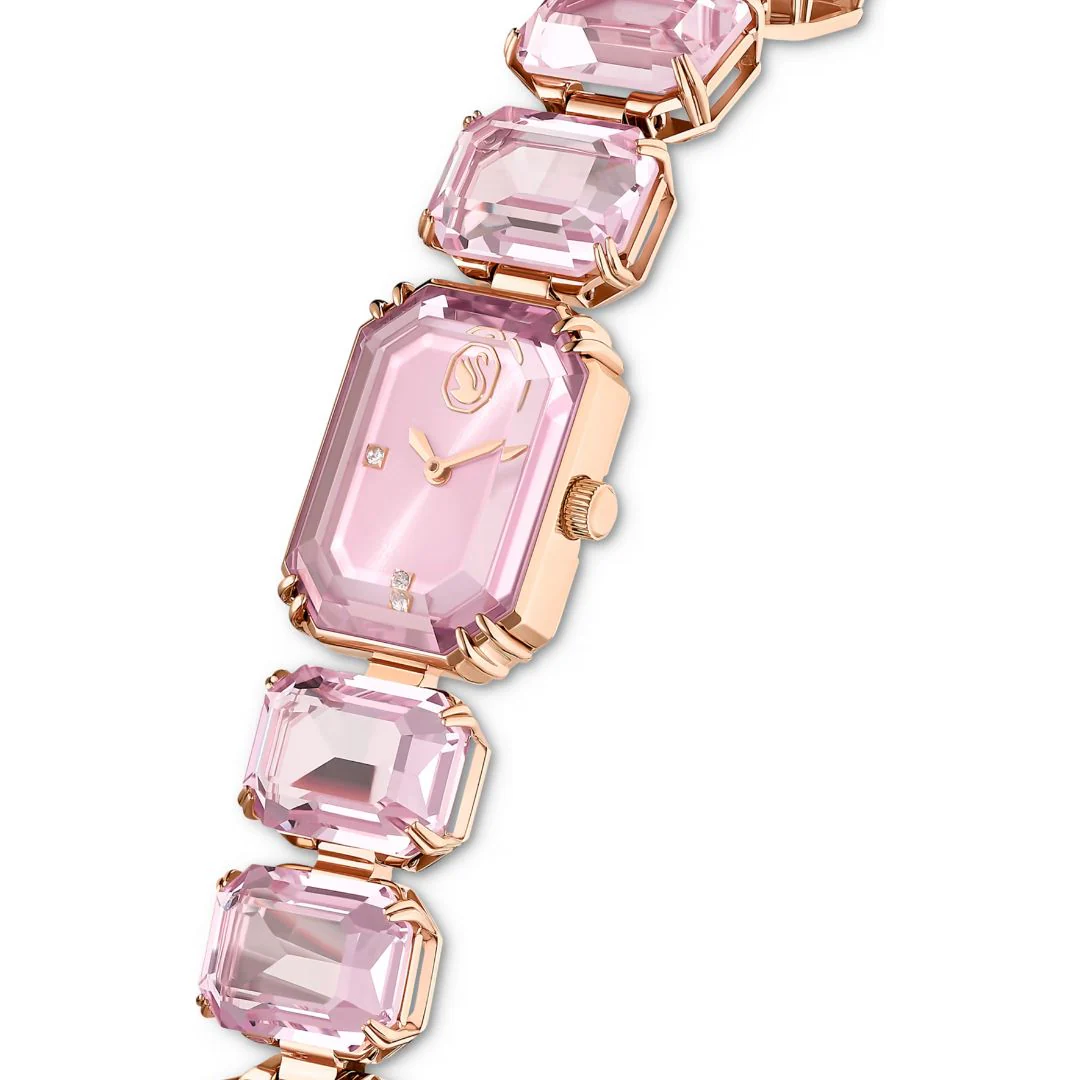 Swarovski Millenia octagon rannekello, ruusukullanvärinen ja vaaleanpunaiset kristallit, 5729843 - Image 5