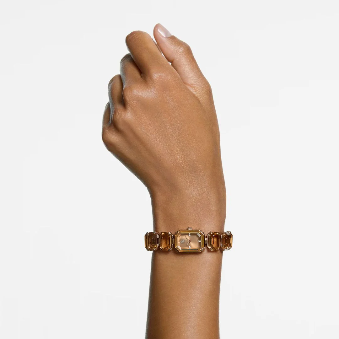 Swarovski Millenia octagon rannekello, samppanjakullanvärinen ja ruskeat kristallit, 5729841 - Image 2